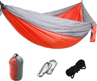 Draagbare Hangmat - Kampeer Hangbed - Buiten Ontspannen - Lichtgewicht Parachute Stof - 270x140cm - Oranje