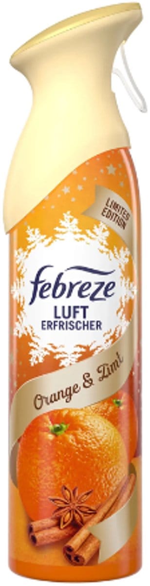 Wintergeur Febreze Luchtverfrisser Orange Zimt | 1x 185 ml - Met verleidelijke geur van Sinaasappel en Kaneel | Verfrist en Bestrijd onaangename geurtjes