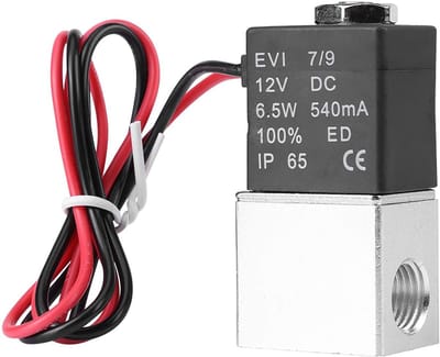 Dailygoody - Pneumatische Magneetklep - 2-weg normaal gesloten - Aluminium - 12V DC - Voor Lucht, Gas en Vloeistof - Geschikt voor diverse toepassing