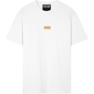 T-shirt à col rond et manches courtes avec logo Versace FW24 pour homme Blanc E78GAHT08-ECJ00T-EG03 M white