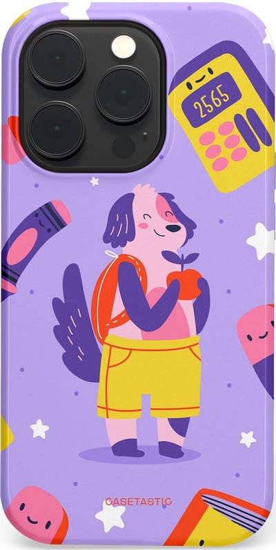 Casetastic hoesje geschikt voor Apple iPhone 14 Pro - MagSafe - Dubbellaagse bescherming - Tussen boeken en sterren - Fashion Case - Lavendel Geel