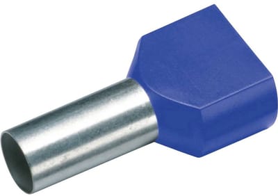 Cimco 187709 Dubbele adereindhulzen 2.5 mm² Deels geïsoleerd Blauw 100 stuk(s)