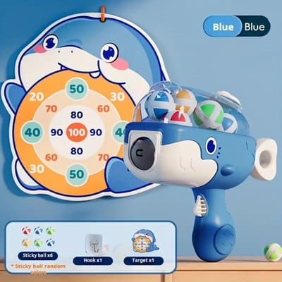 Walvis Klevende Bal Schiet Speelgoed Set, Met een Walvis Doelwit, Interactieve Gooiballen voor Binnen- En Buitenfeestactiviteiten blauw