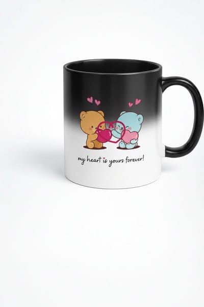 Magische Mok 'My Heart is Yours Forever!' met Liefdesberen - Hittegevoelige Romantische Cadeau Mok
