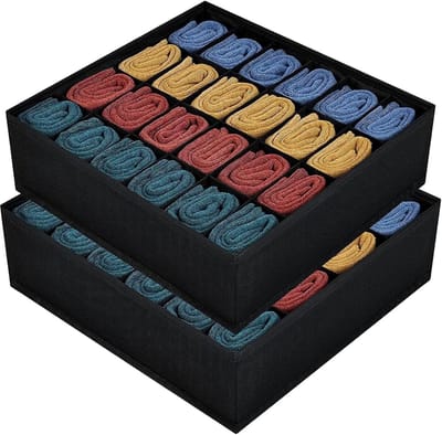 MONTKIARA DIMJ Ondergoed & Sokken Organizer - Opvouwbare Ladeverdeler - Non-Woven - Meerdere Vakken - Voor Kast & Lade