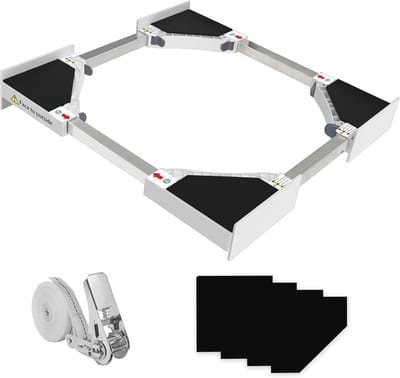 Universele wasmachine en wasdroger stapelkit met rateltouw - 46-66 cm