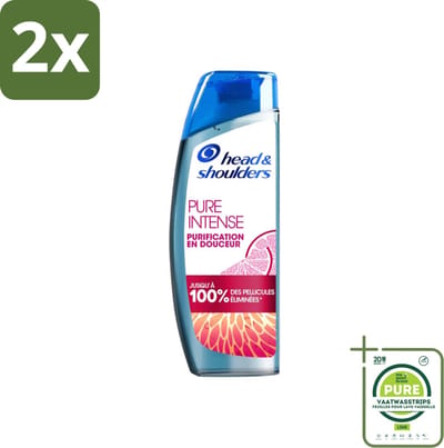 Head & Shoulders - Anti-Roos Shampoo - Pure Intense - Grapefruit - 250 ml - Voordeelverpakking - 2 stuks - Anti-Roos Shampoo - Roos shampoo