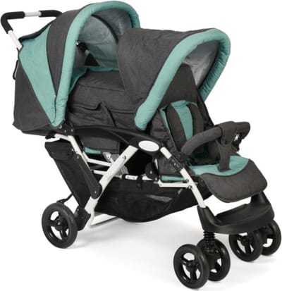 Duobuggy - Duo Kinderwagen - Tweeling Buggy - Dubbele Buggy - Dubbele Kinderwagen - Buggy - Kinderwagen - Buggy Inklapbaar - Wandelwagen - Wandelwagen Buggy - Inclusief Draagtas & Regenhoes - Opvouwbaar - Met Opbergmand - 5-Punts Gordel