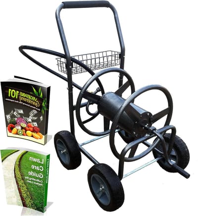 Slanghaspel Kar - Slang Caddie - Opgeruimd Tuinieren - Met Wielen - 250 Ft Capaciteit - Hammertone Grijs