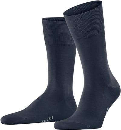 FALKE Tiago eenkleurig fil d'Ecosse katoen sokken heren blauw - maat 49-50