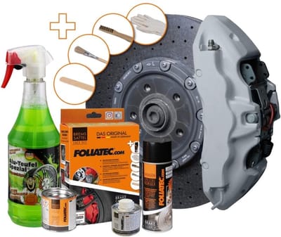 Foliatec Remklauwlakset - Circuit Grey - 3 Componenten - Inclusief velgenreiniger
