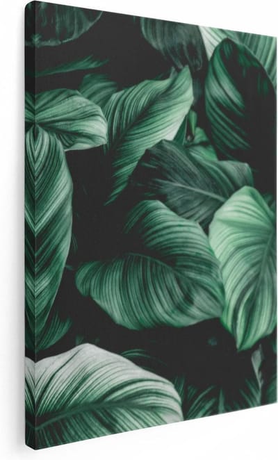 Artaza Canvas Schilderij Jungle - 30x40 cm - Klein - Muurdecoratie Botanisch - Wanddecoratie Planten - Kamer Accessoires Woonkamer