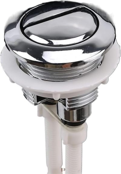 Toilet Spoelknop - Waterschakelaar Drukdeksel - Waterbesparing Toilet - Dubbele Spoeling Functie - 38mm Diameter - Chroom