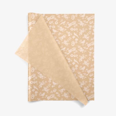 Vloeipapier Backyard Blossoms - 50x75 cm - 17gr - 100 vellen - knutselen - inpakken en beschermen | Zijdepapier - inpakpapier - Natuur - Bloemen