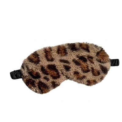 Donkergrijs zwart luipaard print pluche slaap masker oog masker dames en heren – zacht fleece slaapmasker met elastische band en dieren print design, bedekkend oog masker voor slapen en reizen