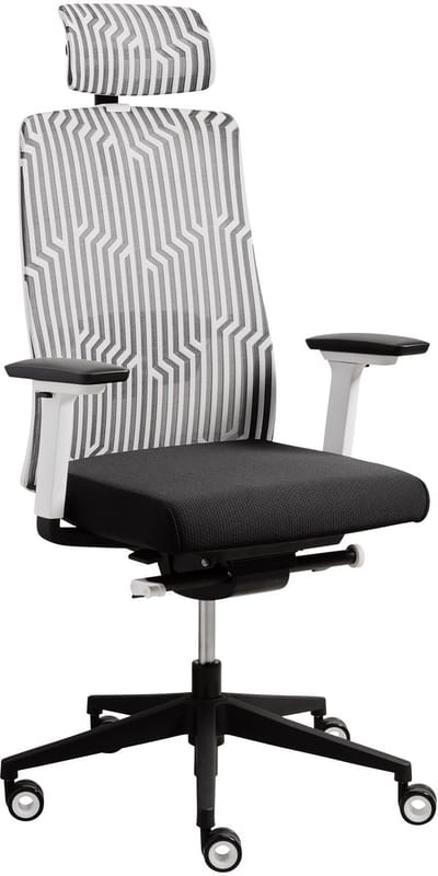 Vulkan Gear - Ergonomische Gaming Stoel 'Vesuvius' - Bureaustoel - Gamestoel - Gaming Chair - Bureaustoelen voor Volwassenen - Zwart/Wit