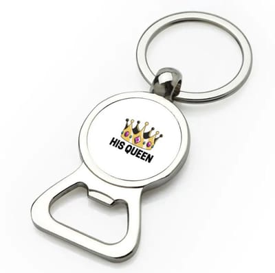 Akyol - his queen flesopener - Koningin - iemand die zich voelt als een koningin - valentijnsdag - verjaardag - cadeautje voor vriendin - kado - geschenk - 9 bij 3 cm