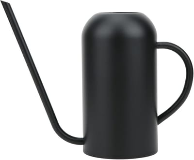SnelShoppen - Gietkan 1.5L - Zwarte RVS Watering Can met Lange Tuit voor Binnen en Buiten, Ideaal voor Planten, Bonsai en Tuinieren