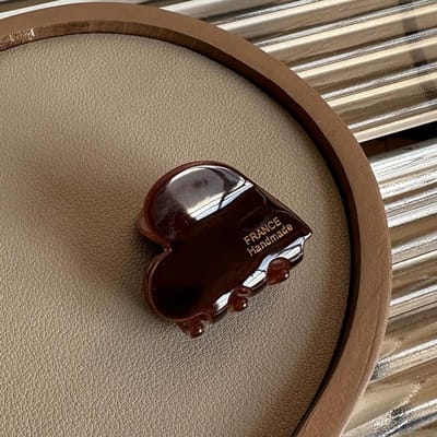 3,5 cm kleine haar klauw acetaat haar krabben voor meisjes schattige hartvormige haarspeldjes kinderen vrouwen haaraccessoires donkerbruine kleur
