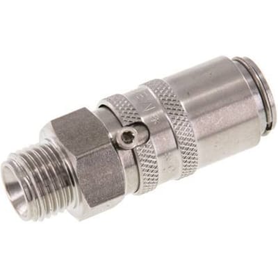 RVS DN 6 Tempereerkoppeling Snelkoppeling G 1/4 inch Buitendraad