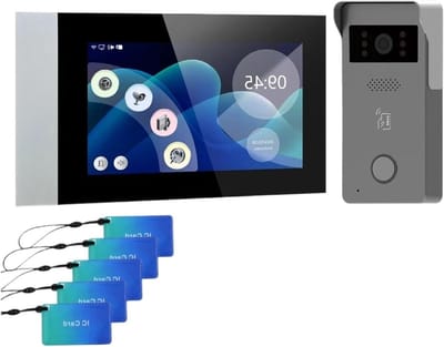 Video Intercom Kit - Deurbel Systeem - Toegangscontrole - 7 Inch Kleuren Touchscreen - 1080P HD - Wit