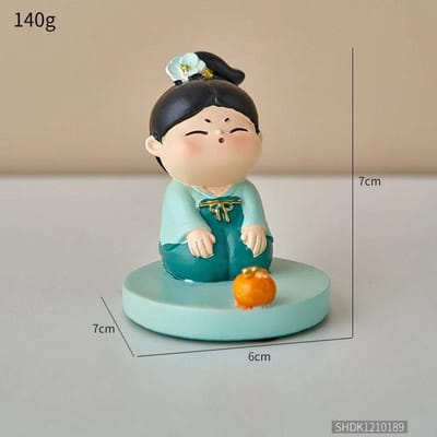 Individualistische Woninginrichting Creatieve Meisje Telefoonhouder Nieuw Klassiek Tafelornament Auto Accessoires Hars Ambachten Cadeau beige