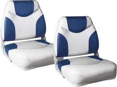 Bootstoel - Imitatieleer - 2 stuks set - Wit en blauw