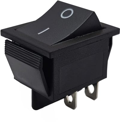 ProRide Wipschakelaar ON-OFF KCD4-202 - 2 Polig - 250V/16A - 30x22mm - Zwart zonder controlelampje
