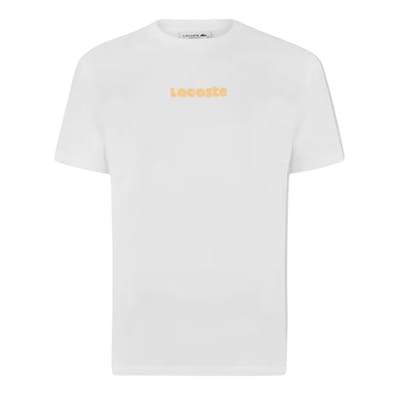 Lacoste Heren T-shirt met korte mouwen en oversized katoenmix (Wit)