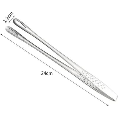 Keukentang RVS Barbecue Tang Clip BBQ Grill Vleestang Kookpincet voor Voedsel Keukengerei Keukenaccessoires white