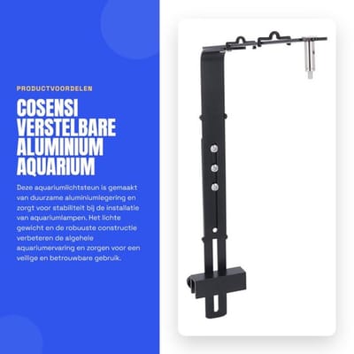 Aquariumlicht Verstelbare Hoogte - Lichtgewicht Aluminium Beugel - Duurzaam Ontwerp - Robuuste Constructie - Verbeterde Stabiliteit - Eenvoudige Installatie - Aquariumbeugel