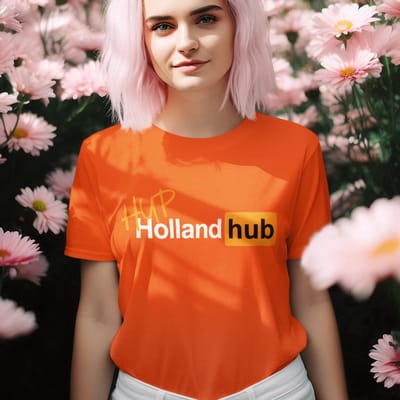 Dames Oranje Koningsdag WK & EK T-shirt - Maat XS - Hup Holland Hub - Dames Feestkleding & Carnavalskleding