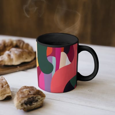 Magische Mok - Foto op Warmte Mokken - Koffiemok - Kleurvakken - Recht - Rond - Abstract - Magic Mok - Beker - 350 ML - Theemok