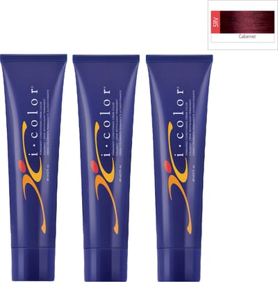 ISO i color Permanent Conditioning Crème Color 60ml 5RV Cabernet x 3 tubes