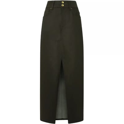 Pepe Jeans Coated Midi Rok Bruin XS Vrouw
