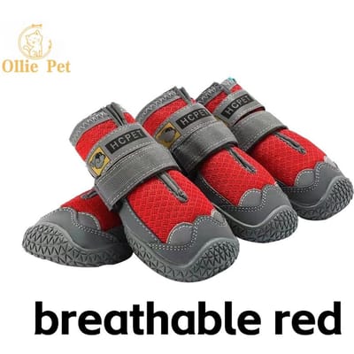 4 STUKS Outdoor Hond Wandelschoenen Waterdichte Hondenlaarzen Heet Trottoir Sneeuw Wandelen Antislip Schoenen Ademend voor Middelgrote Grote Hond 1