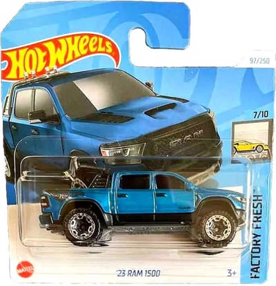 HOT WHEELS '23 RAM 1500 METALIC BLUE 97/250 1:64 FACTORY FRESH 7/10