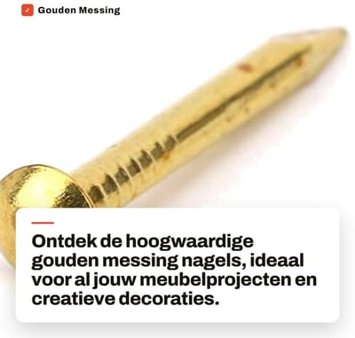 Dailygoods- Messing Nagels 100 Stuks - Ronde Kop - Meubel Bouten - Assortiment Kit - Meerdere Doeleinden - Hoogwaardige Materialen