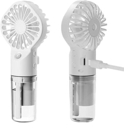 Draagbare Vernevelaar en USB Oplaadbare Mini Koelventilator voor Thuis en Reizen