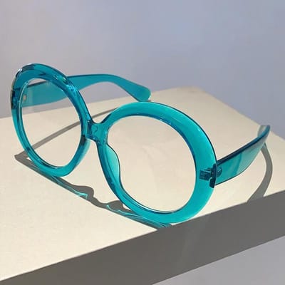 Lunettes de vue rondes surdimensionnées KAMMPT Nouvelles Lunettes de couleur bonbon vintage élégantes Monture de lunettes tendance sans ordonnance