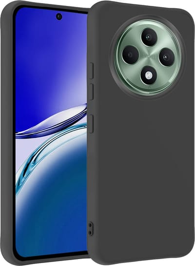 Hoesje - Geschikt voor Oppo Reno 12 F - Sterk & Shockproof - Siliconen Case - Hoes Cover - Telefoonhoes - Zwart