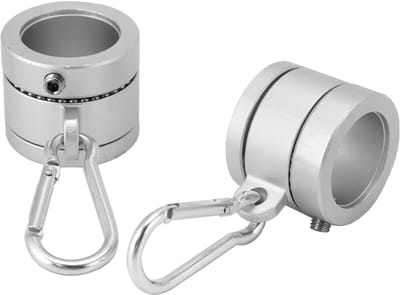 Set van 2 Aluminium Vlaggenmast Ringen met Karabijnhaak - 360 Graden Rotatie, Verstelbare Diameter 1.8-2.5 cm voor Vlaggen en Buitenactiviteiten