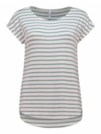 Hailys T-shirt - SS V TP Em44ma - XS tot M - voor Vrouwen - groen-wit