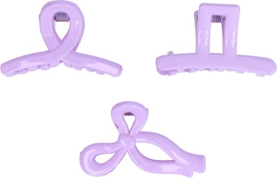 Haarsoires Haarspeld Haarklemmen 4cm – Recht Wave Strik – Paars – Set van 3 - Haarclip Klem - Hair Claw - voor Opsteken Haar - Hair Clip - Decoratieve Haaraccessoire