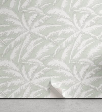 ABAKUHAUS Abstract Peelable & Adhesive Behang voor thuis, Volatile Palm Jungle, Zelfklevende Woonkamer Keukenaccent, 33 cm x 180 cm, Groen en Wit