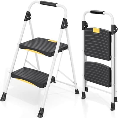 Inklapbare Trapladder met 2 Treden - Antislip, Hoog Belastbaar en Compact