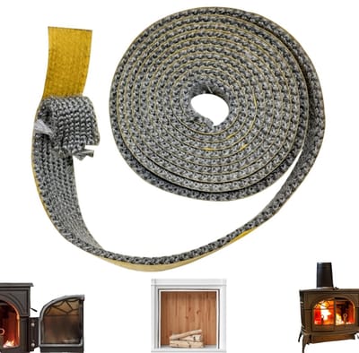Afdichtstrips - afdichttape voor open haarden - hittebestendige ovenafdichtstrips - afdichtstrip voor kachel - zelfklevende vezelafdichtingen - geschikt voor open haarden, ovens, houtkachels (1,5 cm * 3 m - grijs)