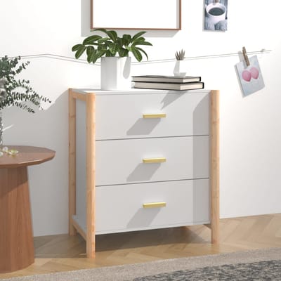 vidaXL - Dressoir - 62x38x70 - cm - bewerkt - hout - wit