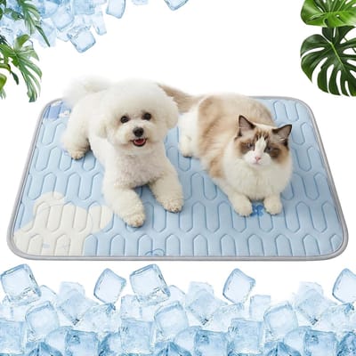 VHV- Koelmat voor Honden en Katten 50x40cm - Zelfkoelende Mat van Ademende IJszijde - Duurzame Koelingsmat voor Huisdieren - Wasbare Hondenmat voor Zomer en Vakantie