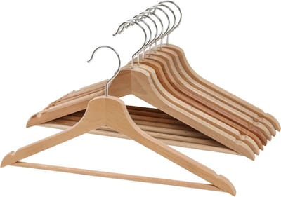 40 x BUMERANG Lichtbruine houten kleerhangers - IKEA